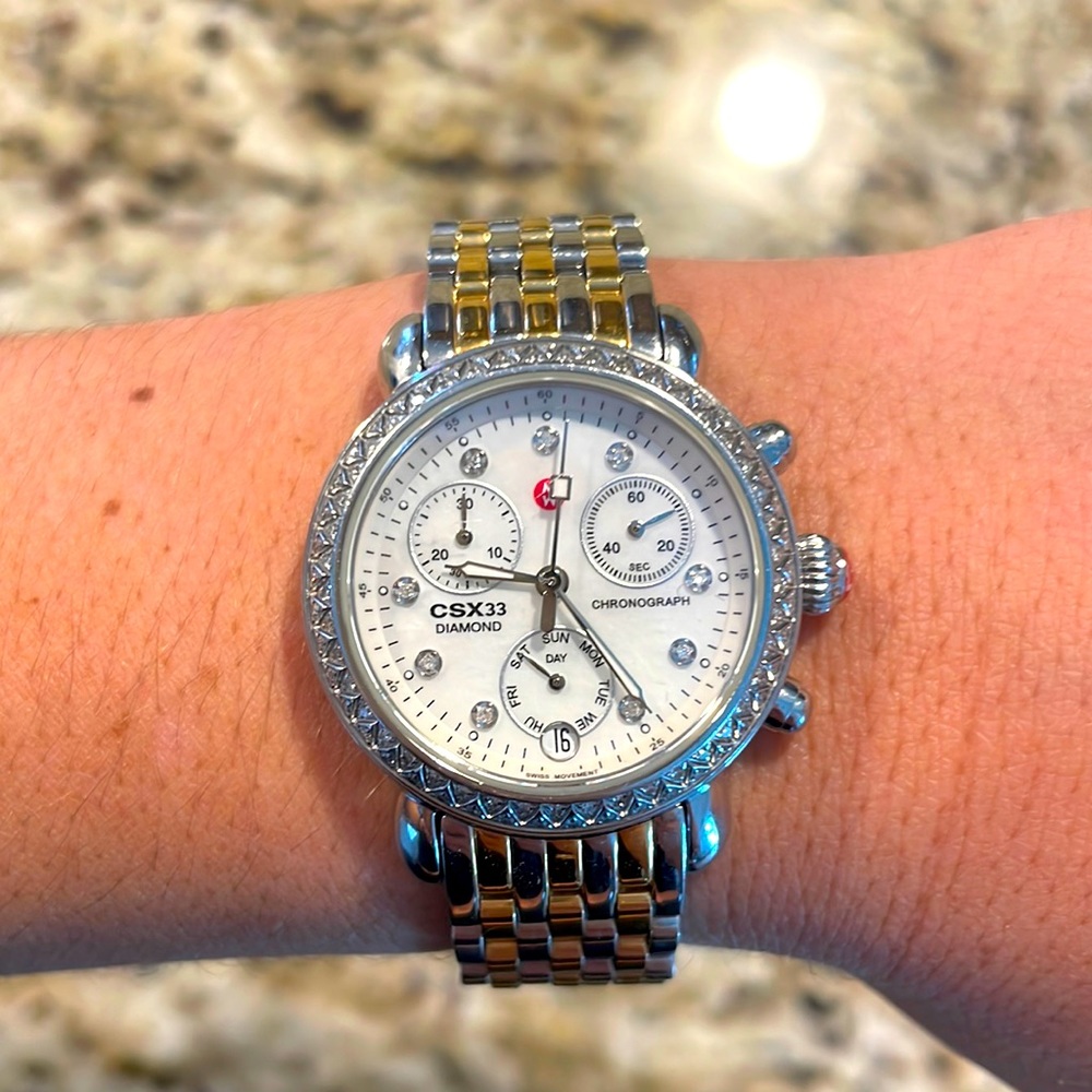 Authentic Two-Tone Diamond Michele Watch